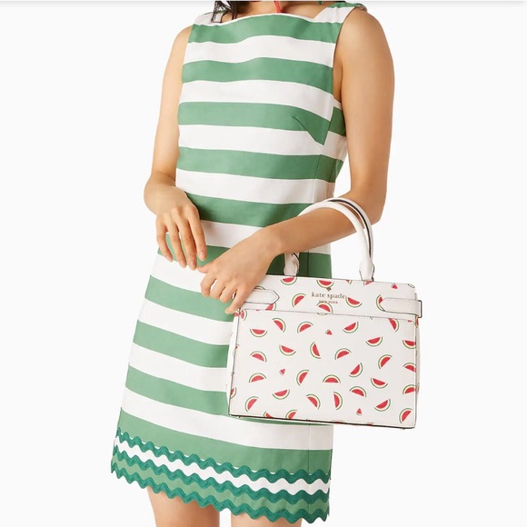 NWT-Kate Spade-SET-Staci-Watermelon Party-Medium Satchel & Large Zip Wallet-$628 - Picture 10 of 16